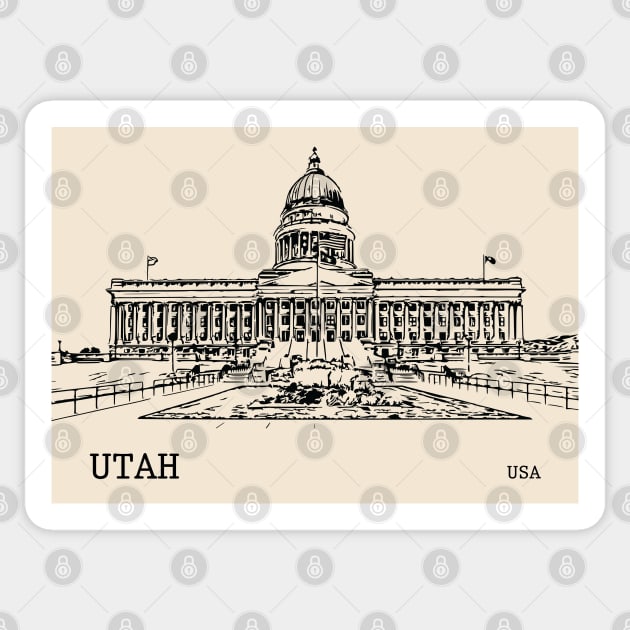 Utah State USA Sticker by Lakeric